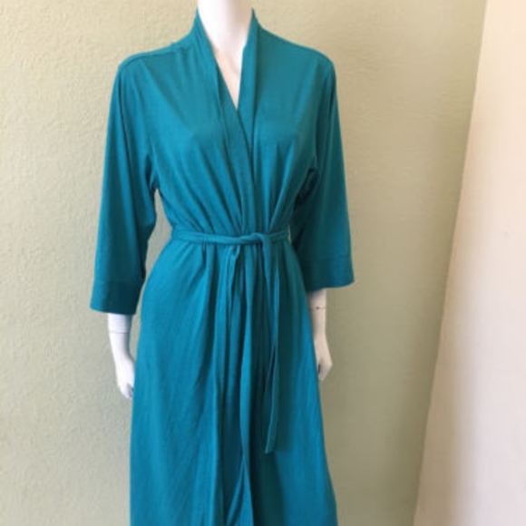 Natori Other - N By NATORI Teal Blue Poly Rayon Knit Comfy Robe